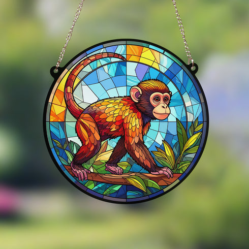 Monkey Stained Glass Effect Suncatcher
